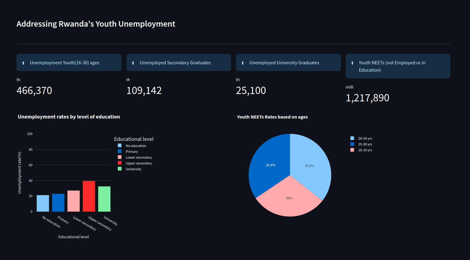 Addressing Rwanda youth unemployment dashboard